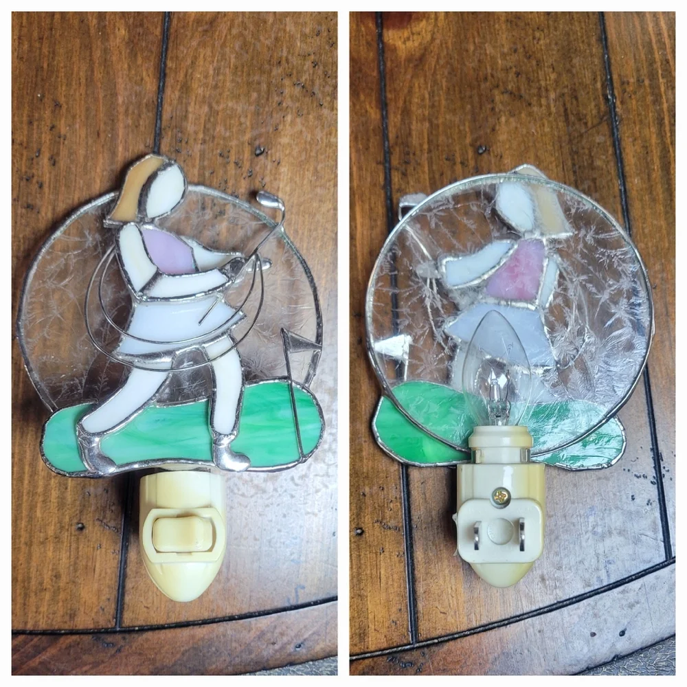 Stained Glass Golfer Night Light
